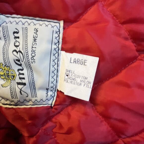 VTG TWA Jacket Mens Large Quilted Airline Uniform Amazon Sportswear 70s Bomber - Picture 4 of 9